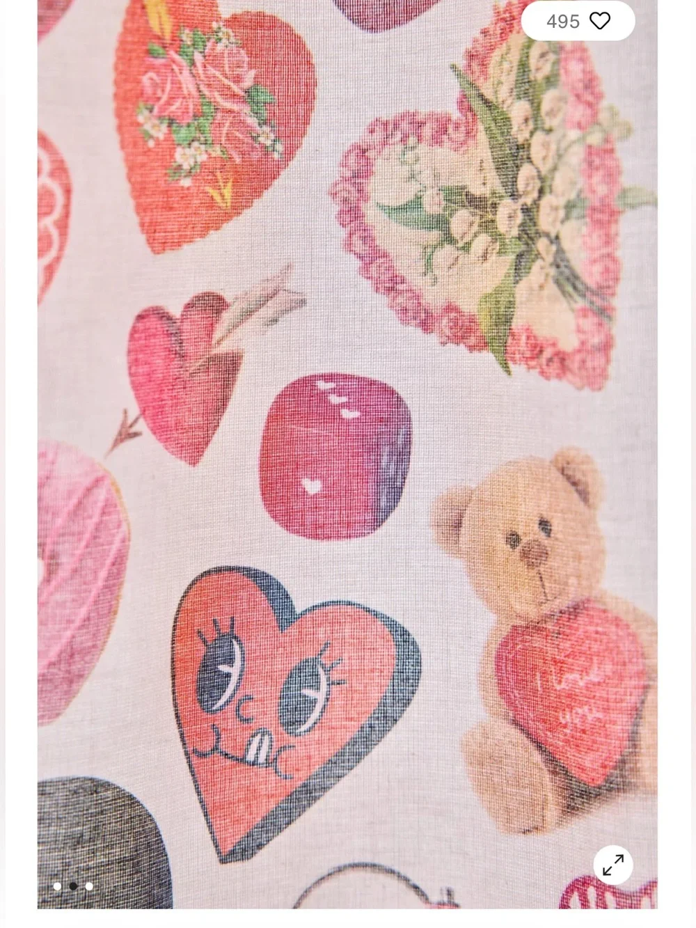 UO Home Galentine’s Collage Patterned Shower Curtain